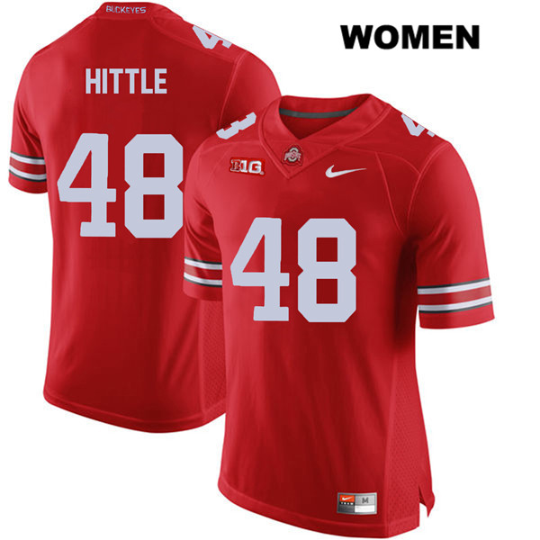 Ohio State Buckeyes Women's Logan Hittle #48 Red Authentic Nike College NCAA Stitched Football Jersey BO19C70CR